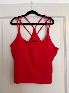 Red Strappy Crop Tank Top - FABLETIC